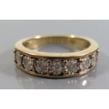 Gold Seven Stone Diamond Ring, size M.5