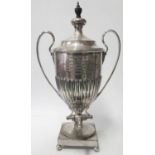 A Silver Plated Samovar with presentation inscription