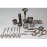 A Selection of Silver and Plate including napkin rings, 200g