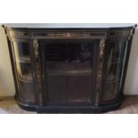 A Good Victorian Ebonised and Inlaid Credenza 148 x 99 x 41cm