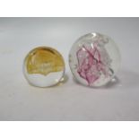 Caithness Heart of Gold Paperweight and one by Sark Glass