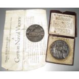 Boxed R.M.S. Lusitania Medal, one unboxed and medallions