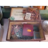 A Box of Costume Jewellery including rough amber necklace