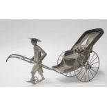 A Large Chinese Silver Model of a Rickshaw, 19cm long, 134g