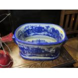 A Blue and White Footbath