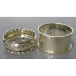 Two Silver Napkin Rings, 14g