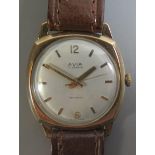 A 9ct Gold Avia 17 Jewel Manual Wristwatch, running