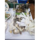 A Large Selection of King's Pattern Silver Plated Cutlery, pair of silver plated Corinthian column
