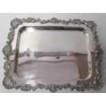 A Silver Plated Tray with shell border