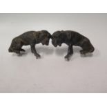 A Pair of Cast Iron Dog Finials