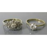 Two 9ct gold Dress Rings, 4g