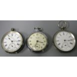 Two Silver Cased Pocket Watches and Services Army Watch