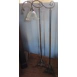 A Pair of 1930's German Floor Standing Lamps with shades, 168cm