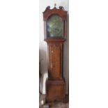 An 18th Century Oak Longcase Clock, the brass dial with subsidiary seconds hand and date aperture,