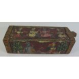 An Early Painted Indian Games Box decorated with Krishna and Gopis, 20 x 7cm