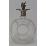 A Silver Mounted Cut Glass Decanter in the form of a life ring, London 1871, Dudley & Cox