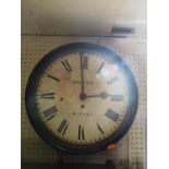 A 19th Century Single Fusee Wall Clock, the 12" painted Dial signed Moore Putney