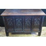 A 19th Century Finely Carved Oak Coffer