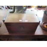 A Victorian Rosewood Twin Compartment Tea Caddy with original cut glass mixing bowl
