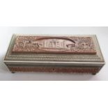 An Indian Carved and Inlaid Box, 30x12x9cm