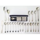A Selection of Silver Flatware including Isle of Mull Silver Co. Olive Spoon, 189g