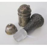 A Victorian Silver Pepper, Birmingham 1897 and two oddments