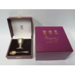 An Elizabeth II Silver Christening Egg Cup and Spoon in fitted case and with outer box, London 1988,