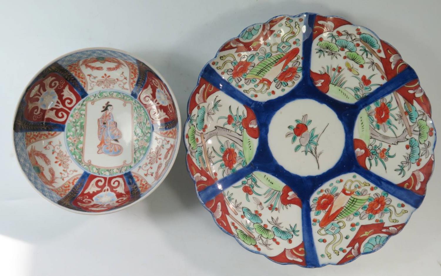 A 19th Century Lobed Imari Plate 30cm diam. and bowl