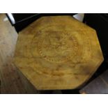 A 19th Century Italian Sorrento Marquetry Octagonal Pedestal Table