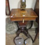 A Victorian Walnut and Marquetry Sewing Table
