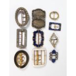 A Collection of Victorian, Art Deco and other Enamel and Paste Buckles