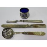 A Victorian Silver and Mother of Pearl Handle Sugar Sifting Spoon Birmingham 1899 George Unite,