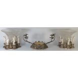 A Late 19th Century Austro Hungarian Three Part Centrepiece, modelled as a fountains, the central