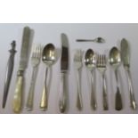 A Victorian Silver Christening Spoon and Fork Exeter 1862 Josiah Williams & Co. and other silver