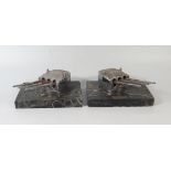 A Pair of German Desk Weights in the form of chromed naval guns and with a KIEL plaque