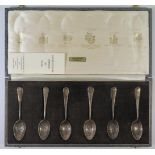 A Cased Set of Six Elizabeth II Silver 'Spoons of Bath', Sheffield 1972, Roberts & Belk Ltd., 92g