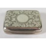 A Victorian Silver Snuff Box with foliate scroll decoration, Birmingham 1898, S. Blankensee & Son