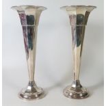 A Pair of George V Silver Vases with octagonal stems, Sheffield 1927, James Deakin & Sons Ltd., 27.