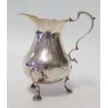 A George III Silver Creamer, London 1761?, WS, 88g, 10cm tall