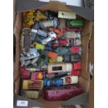 A Box of Playworn Diecast Cars and other vehicles