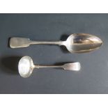 A Victorian Silver Serving Spoon Exeter 1842 John Osment 75g and sauce ladle, Exeter 1881 Josiah
