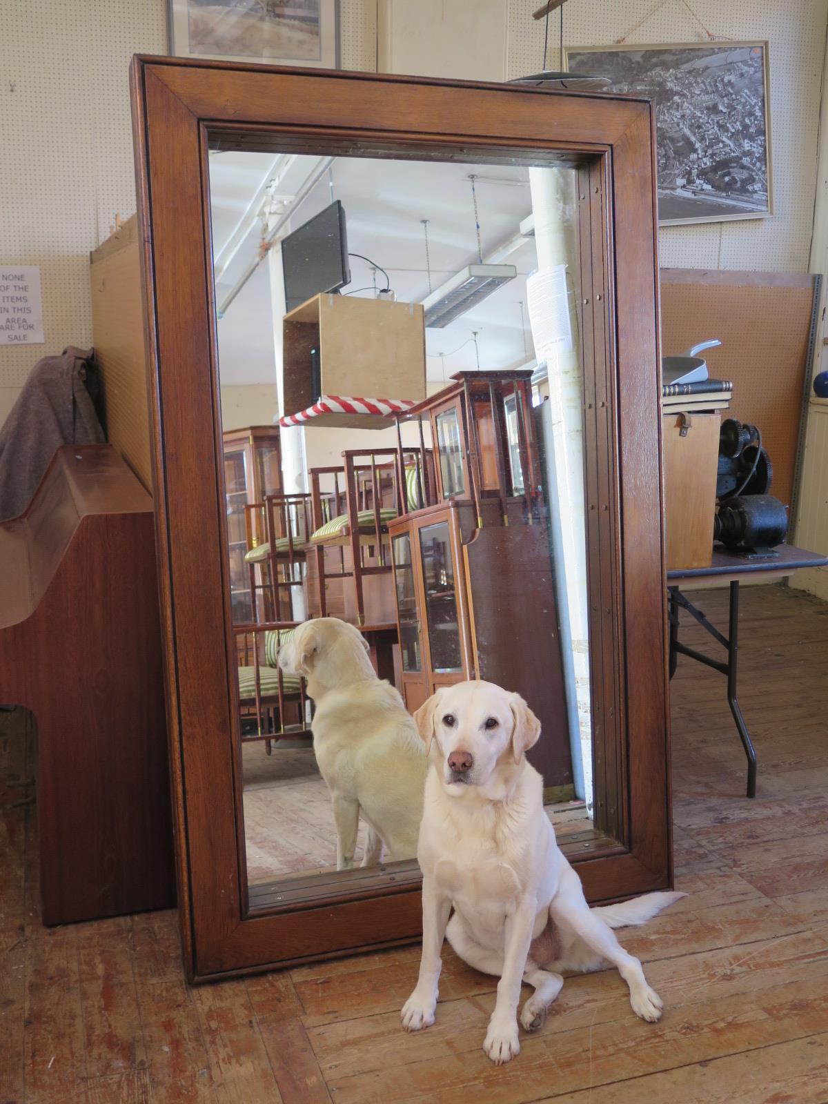 A Massive Oak Framed Mirror, 193 x 121cm