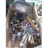 A Selection of Silver Plate including decorative basket and flatware etc.