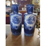 Two Losolte Ware Blue and White Vases