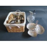 A Selection of Silver Plate including flatware and cut glass water jug