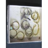 A Damaged 18ct Gold and Platinum Ring 3g gross, 9ct and silver ring and other jewellery