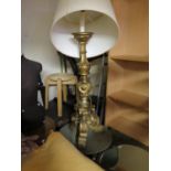 A Large Decorative Gilt Lamp