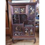 A Japanese Meiji Period Shodana Shibayama Inlaid Cabinet, 161(h) x 97(w) x 29(d)cm