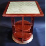 A Significant Viennese Secessionist Mahogany and Chequer Inlaid Occasional Table with original