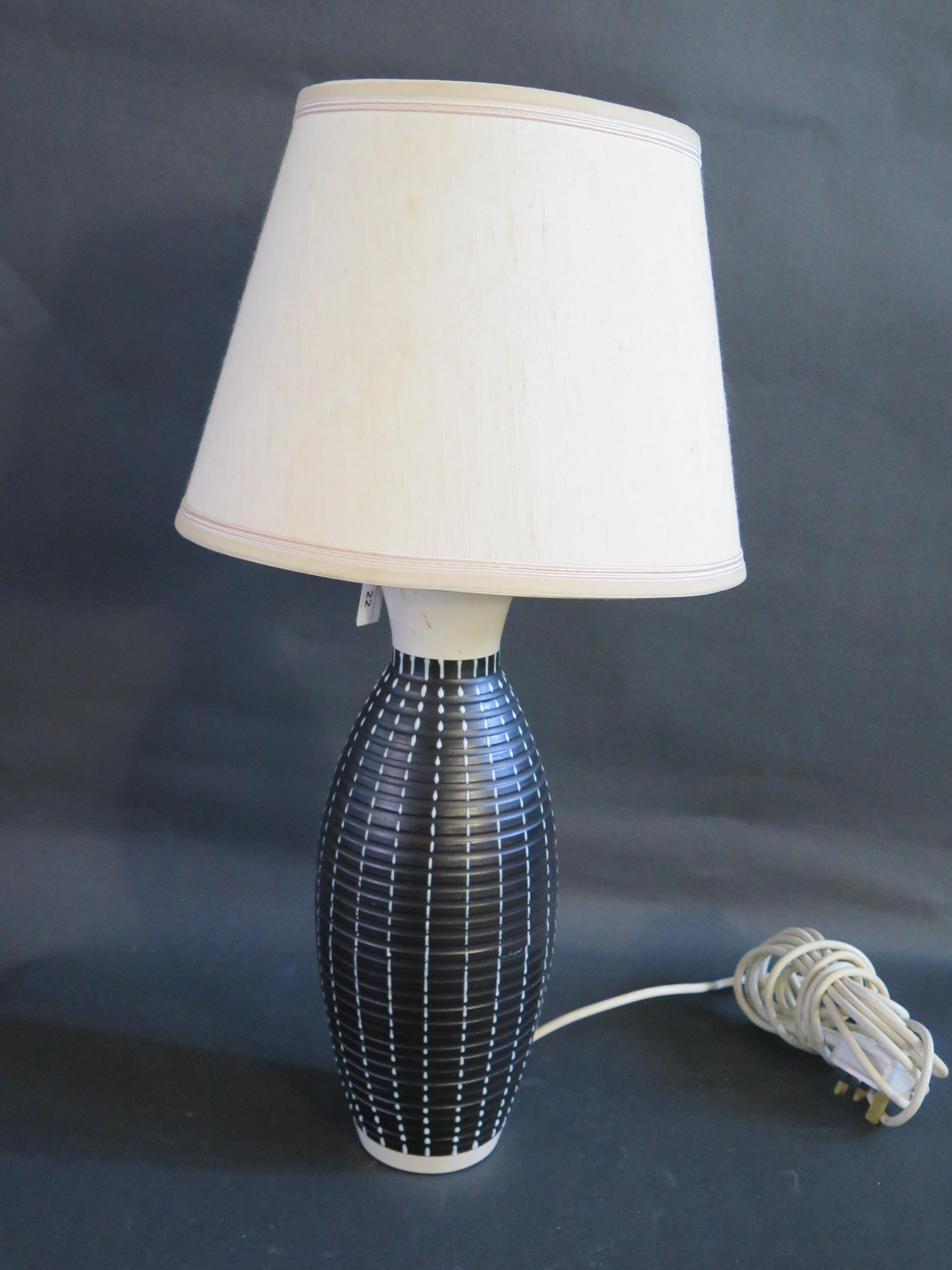 A Denby 'Burlington' Table Lamp by Albert and Glyn Colledge c1950s-60s, 37cm and one other